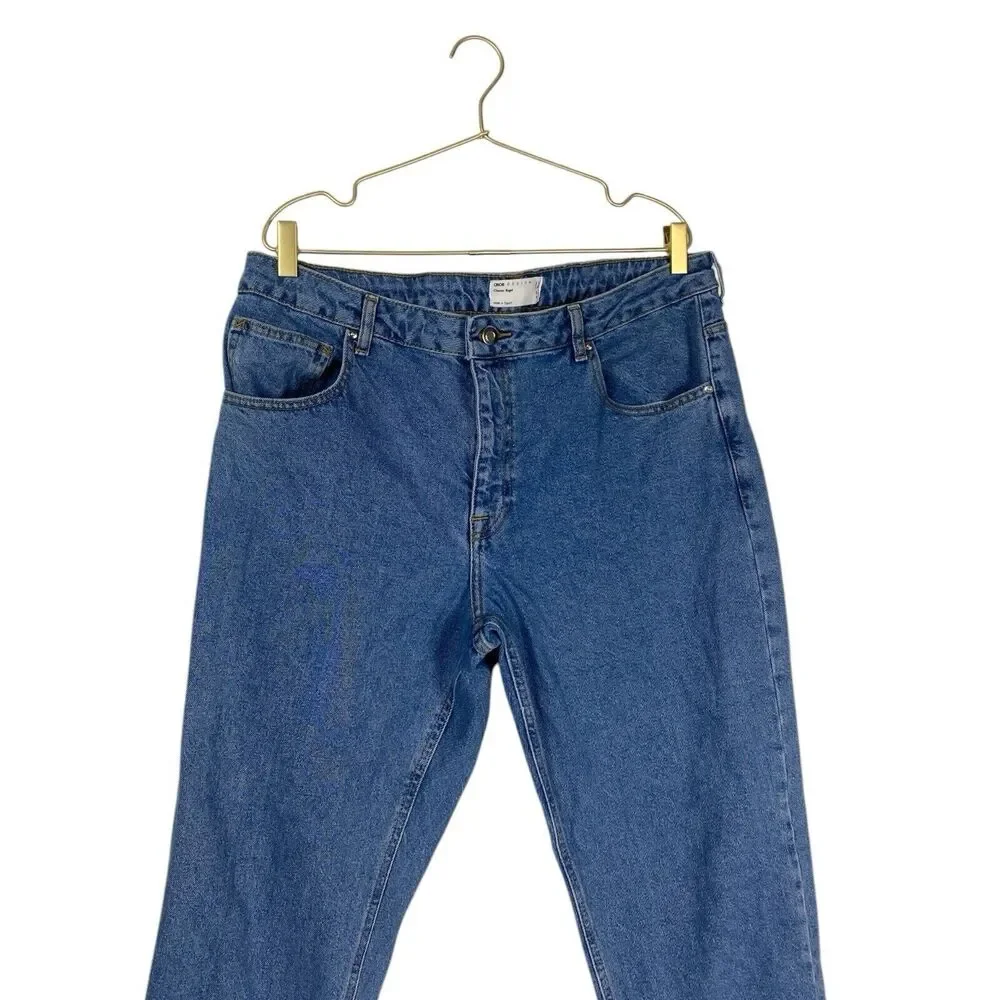 ASOS Design Classic Rigid Jeans Mid Wash Blue‎ Slim Fit Tapered Mens 38x34 594